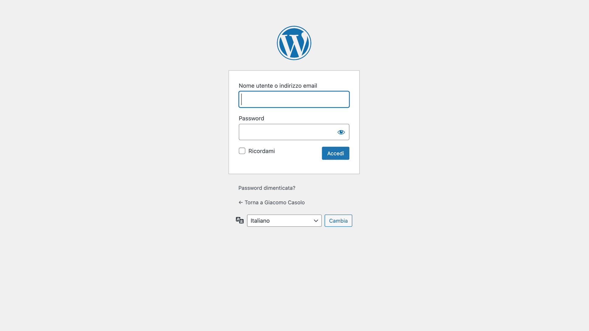 Login WordPress